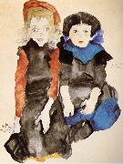 Egon Schiele Two Little Girls France oil painting artist